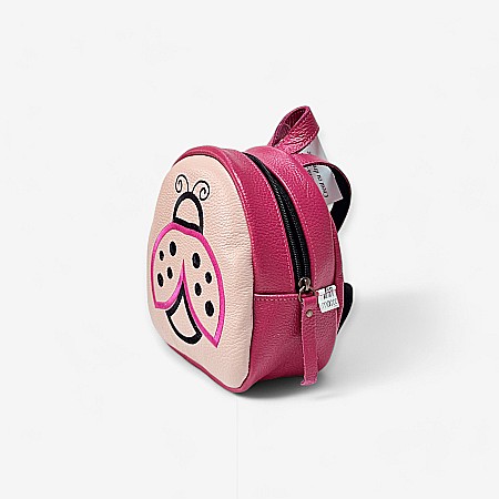 Rucsac - Rucsac din piele naturală cu buburuză - Детская Обувь Macco