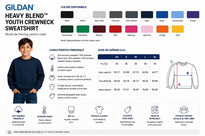 Bluză de trening Heavy Blend™ pentru copii - Gildan [2]