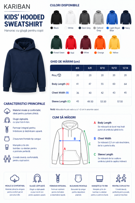 Hanorac cu glugă pentru copii - Kariban [2]