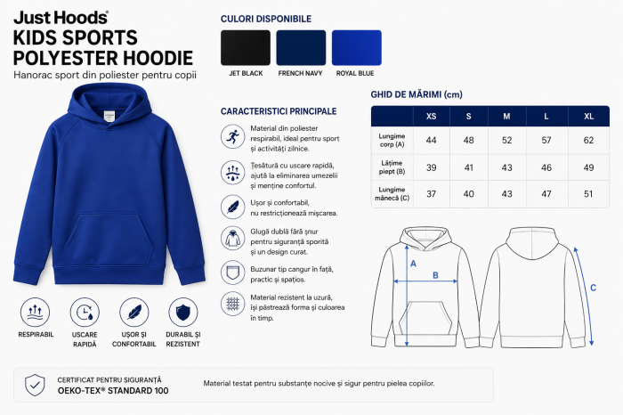 Hanorac sport din poliester pentru copii - Just Hoods [2]
