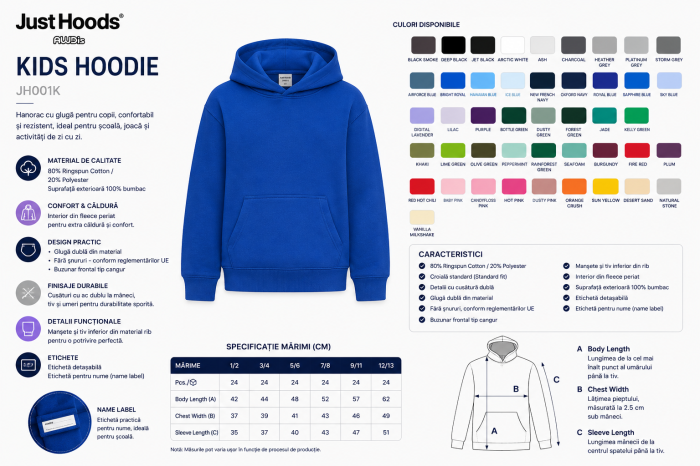 Hanorac cu glugă pentru copii - Just Hoods [2]