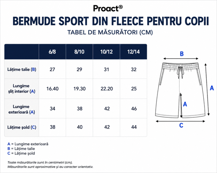 Bermude sport din fleece pentru copii - Proact [2]