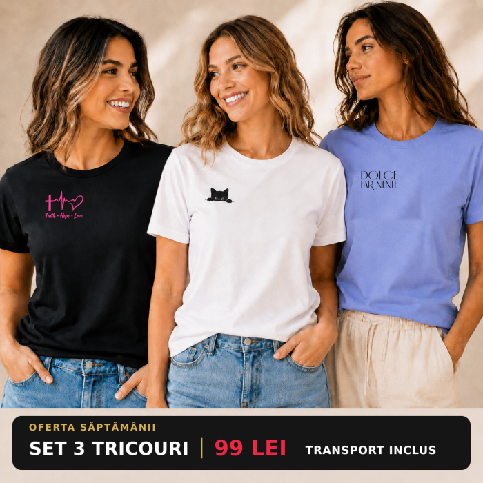 Set 3 tricouri Damă cu imprimeu – Oferta săptămânii [6]
