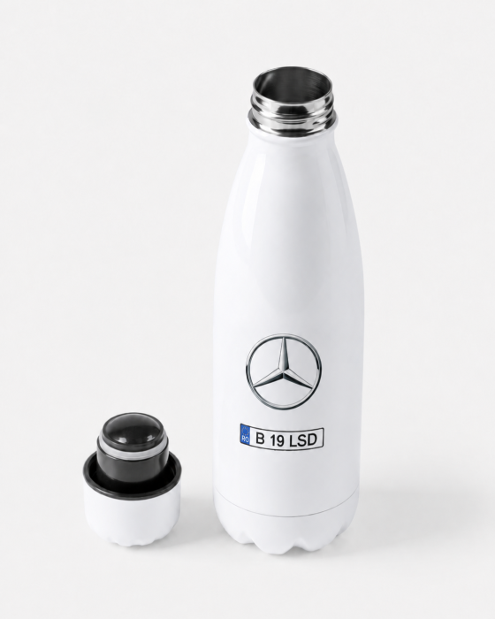 Sticlă Auto Personalizată cu Marcă și Număr Mașină 700 ml [3]