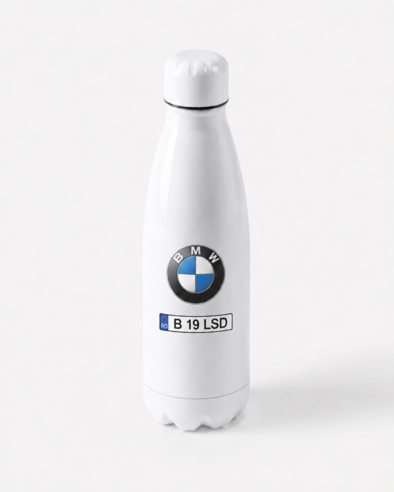 Sticlă Auto Personalizată cu Marcă și Număr Mașină 700 ml [2]