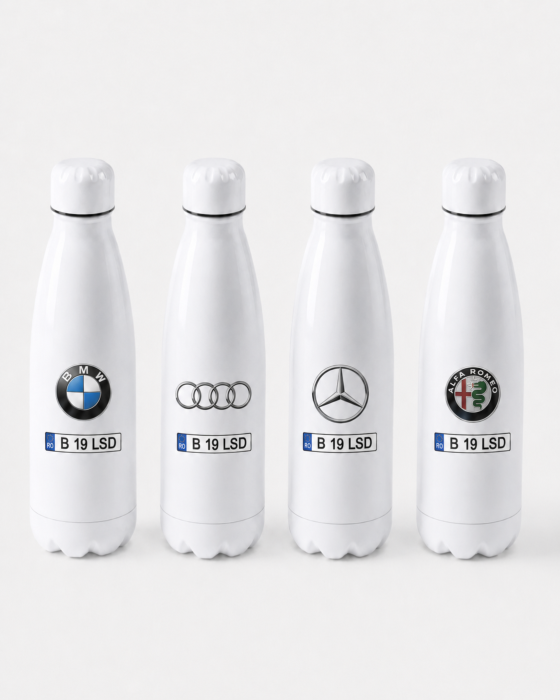 Sticlă Auto Personalizată cu Marcă și Număr Mașină 700 ml [6]