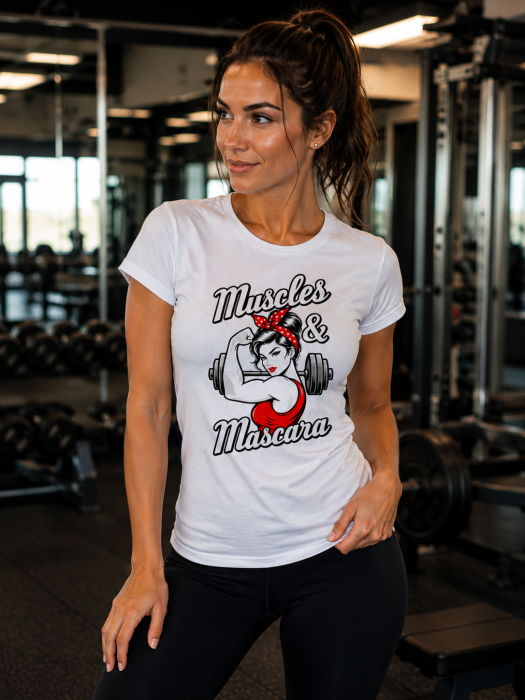 Tricou Damă Muscles & Mascara Retro Fitness | MadeInPTM [2]