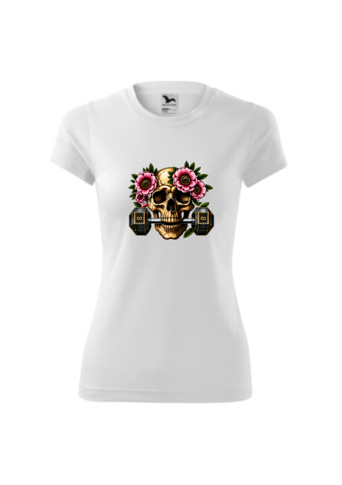 Tricou Damă Gym Skull & Flowers Fitness | MadeInPTM [2]