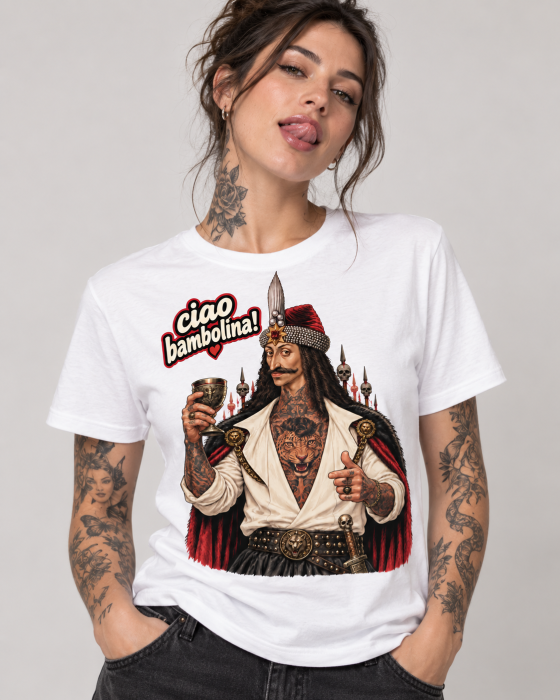 Tricou damă „Țepeș Jaguarizat – Ciao Bambolina” [2]