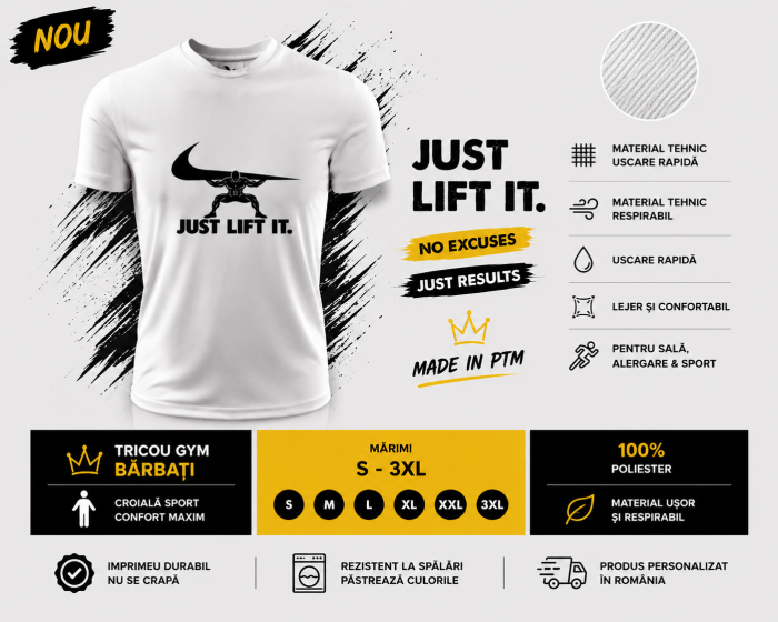 Tricou Gym Barbati Just Lift It [3]