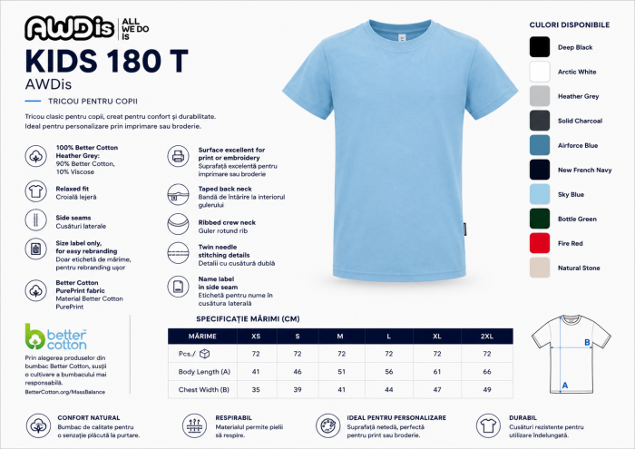 Tricou pentru copii AWDis 180 - AWDis [2]