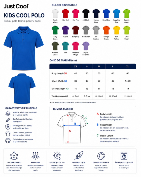 Tricou polo Cool pentru copii - Just Cool [2]