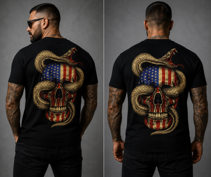 Tricou Skull American Snake - Made in PTM [2]