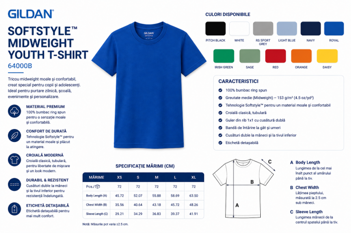 Tricou Softstyle™ Midweight pentru copii și adolescenți - Gildan [2]