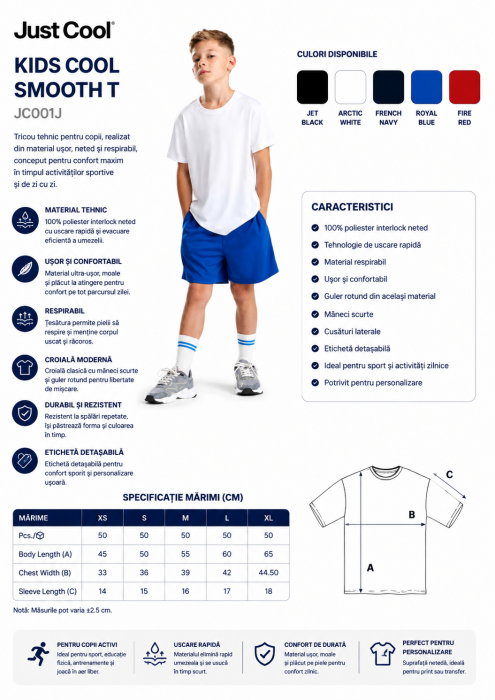 Tricou tehnic neted pentru copii - Just Cool [2]