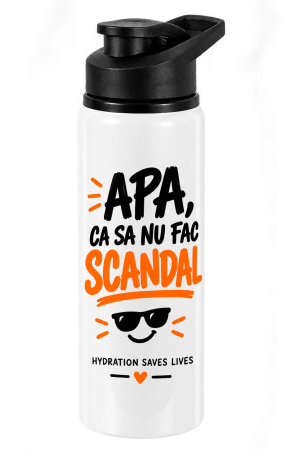 Cadouri Personalizate - Bidon funny Apa, ca sa nu fac scandal