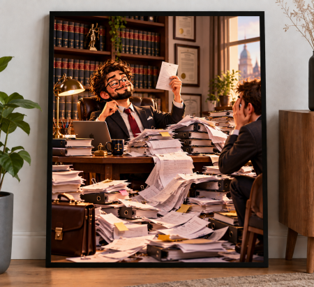 Caricaturi - Caricatură personalizată Avocat - tablou personalizat A3