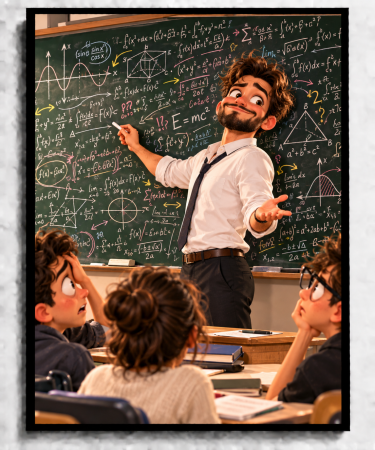Caricaturi - Caricatură personalizată Profesor - tablou personalizat A3