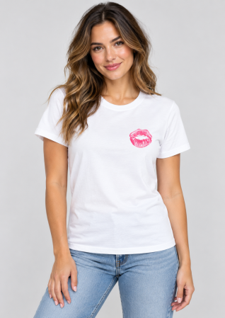 Best Deals - Tricou damă Kiss Roz