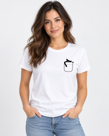 Best Deals - Tricou damă Pisică Neagră Atârnată