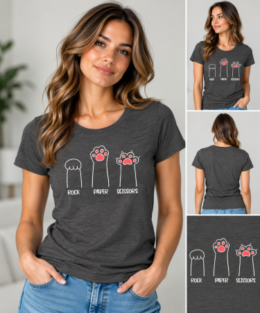 Ultimele bucăți - Tricou Dama Rock Paper Scissors