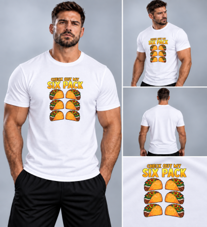 Îmbrăcăminte - Tricou Gym Barbati Six Pack Tacos - Made in PTM
