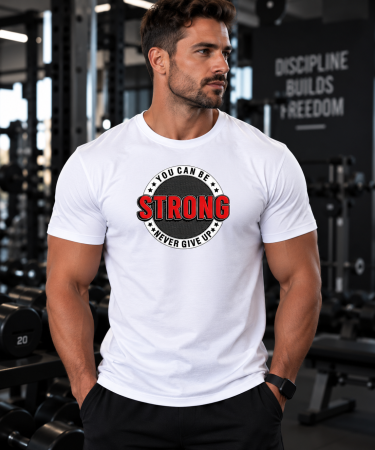 Îmbrăcăminte - Tricou Gym Barbati Strong Never Give Up - Made in PTM