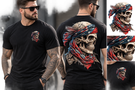 Skull & Bones - Tricou Skull American Rebel - Made in PTM