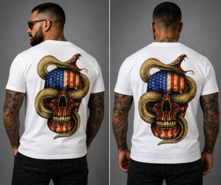 Skull & Bones - Tricou Skull American Snake - Made in PTM