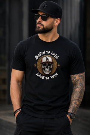 Tricouri - Tricou Skull Born to Lose - LA King - Made in PTM
