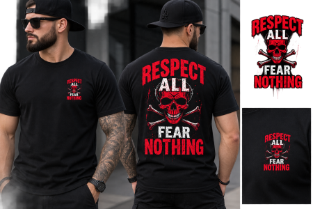 Skull & Bones - Tricou Skull Respect All Fear Nothing - Made in PTM