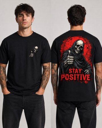 Skull & Bones - Tricou Skull Stay Positive - Made in PTM