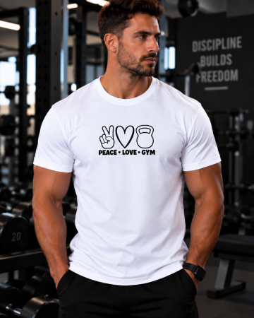 Tricouri - Tricou sport Peace Love GYM