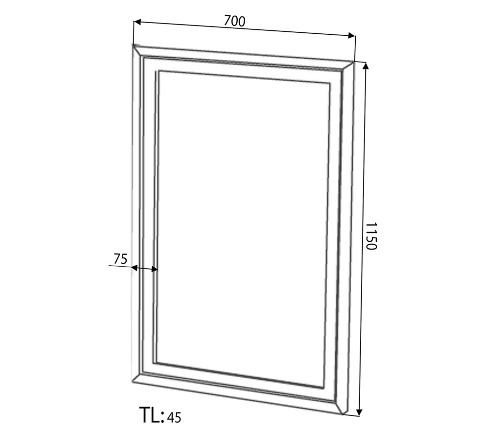 Sapho Oglinda baie Retro, 70x115 cm, alb antic [1]