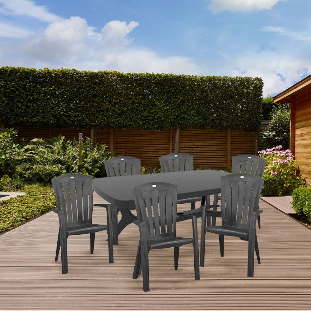 Curver Set mobilier de grădină Baltorini 6+1, grafit [3]