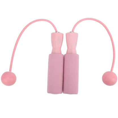 Articole de fitness - Leziter Set frânghie de sărit cu greutate LilyLoop, roz