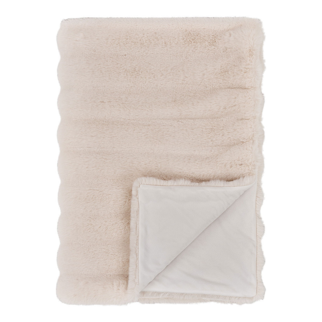 Pături, cuverturi - House Nordic Galena pătură, blană faux, alb 130x180 cm