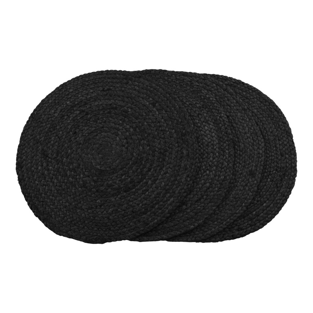 Alte accesorii bucătărie - House Nordic Saltea de masă Bombay, iută împletită, gri închis, rotundă 38 cm 4 bucăți