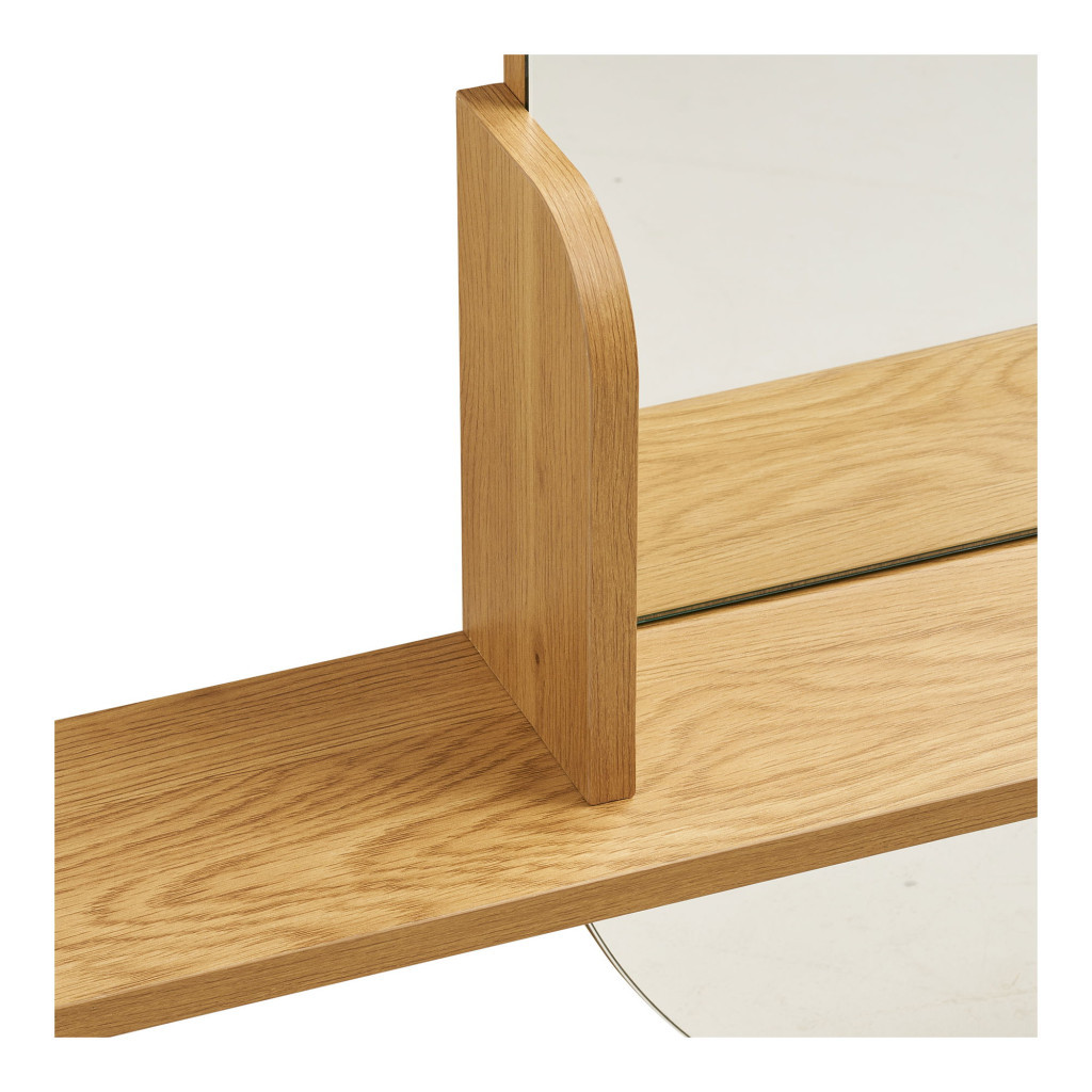 House Nordic Barco oglindă cu raft efect stejar, 92x15x94,5 cm [3]