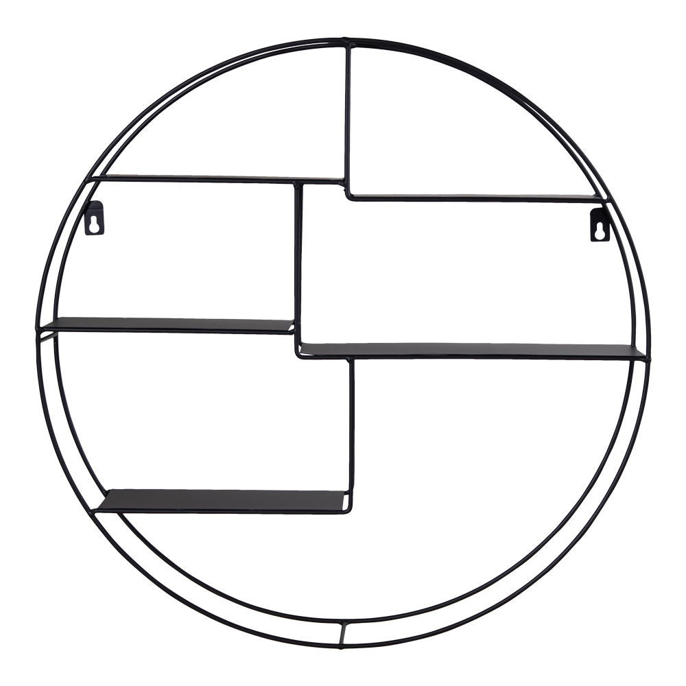 House Nordic Raft de perete Genk, oțel negru 47x10 cm [4]