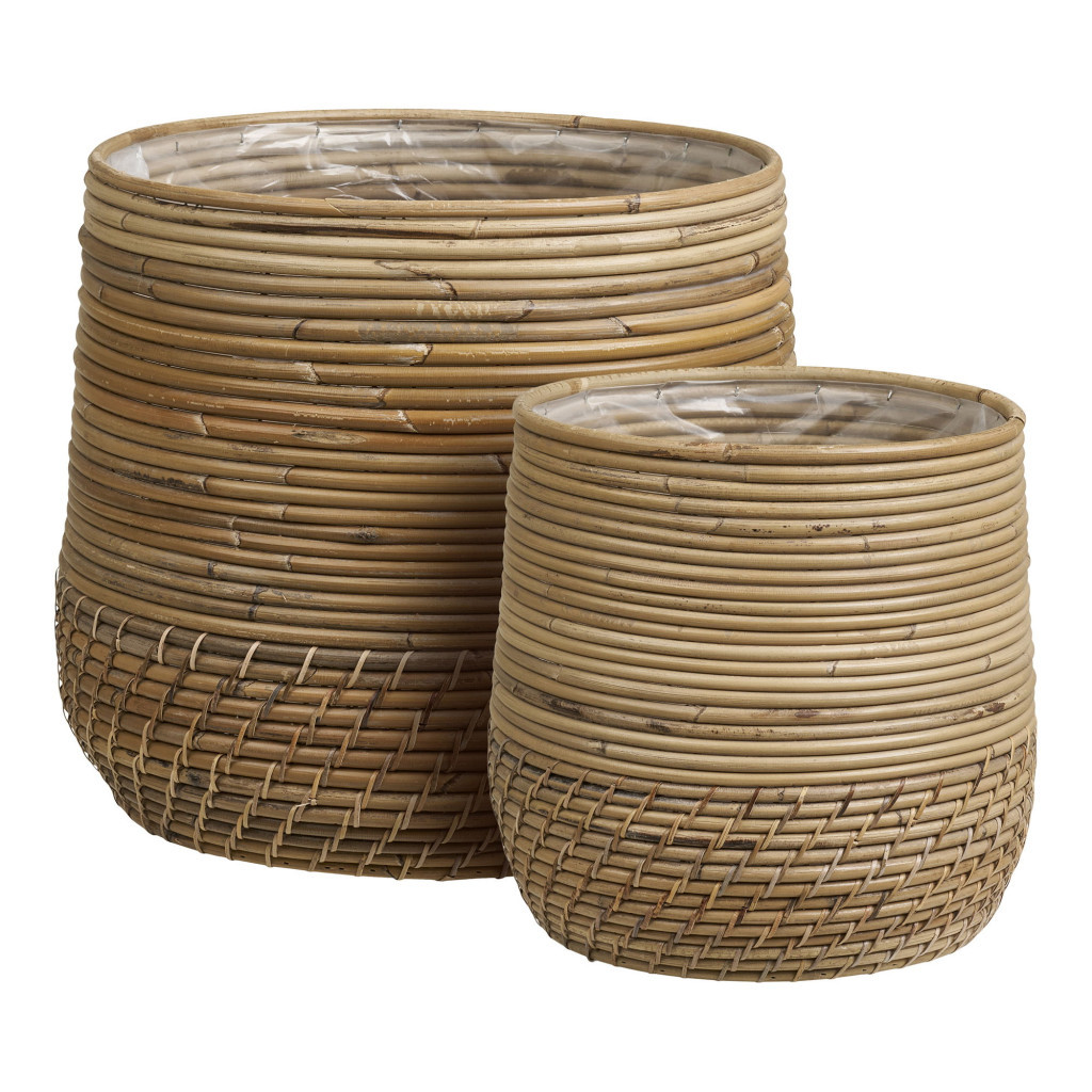 Ghivece și jardiniere - House Nordic Coș din răchită Moro, rattan kubu, natural, set de 2