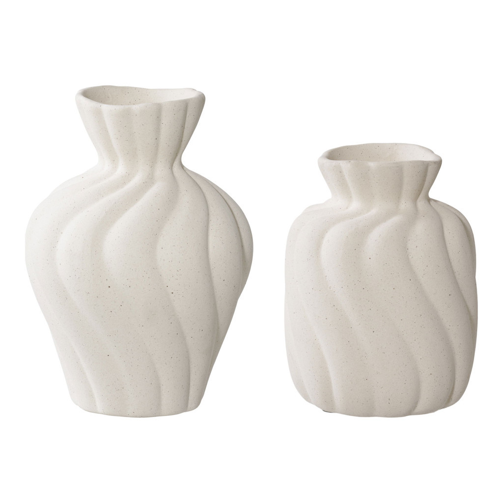 Vaze și boluri - House Nordic Vază, ceramică, alb, 2pcs