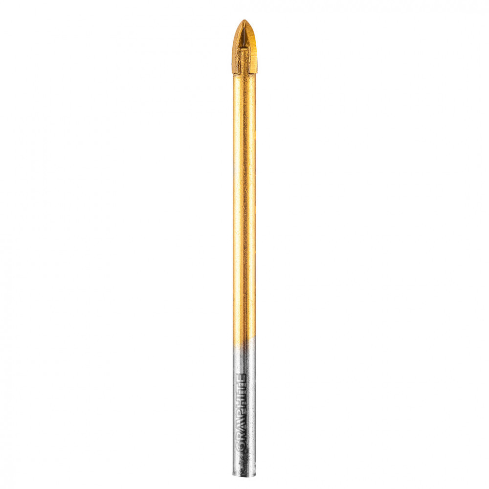 Accesorii aparat bricolaj - Graphite Burghiu universal pentru sticlă cu 4 muchii, pentru găurirea lemnului, plasticului, metalului, pietrei, ceramicii, 5 mm, Grafit