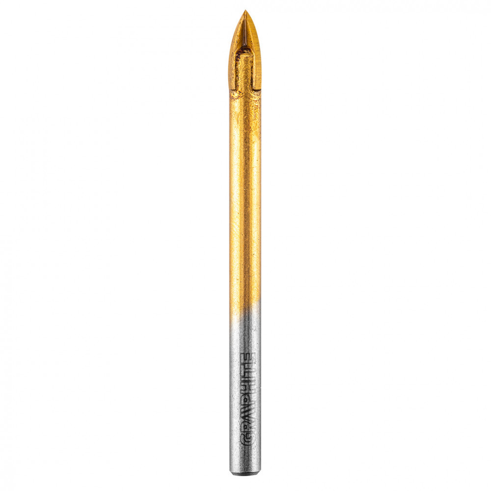 Graphite Burghiu universal pentru sticlă cu 4 margini, pentru găurirea lemnului, plasticului, metalului, pietrei, ceramicii, 6 mm, grafit [1]