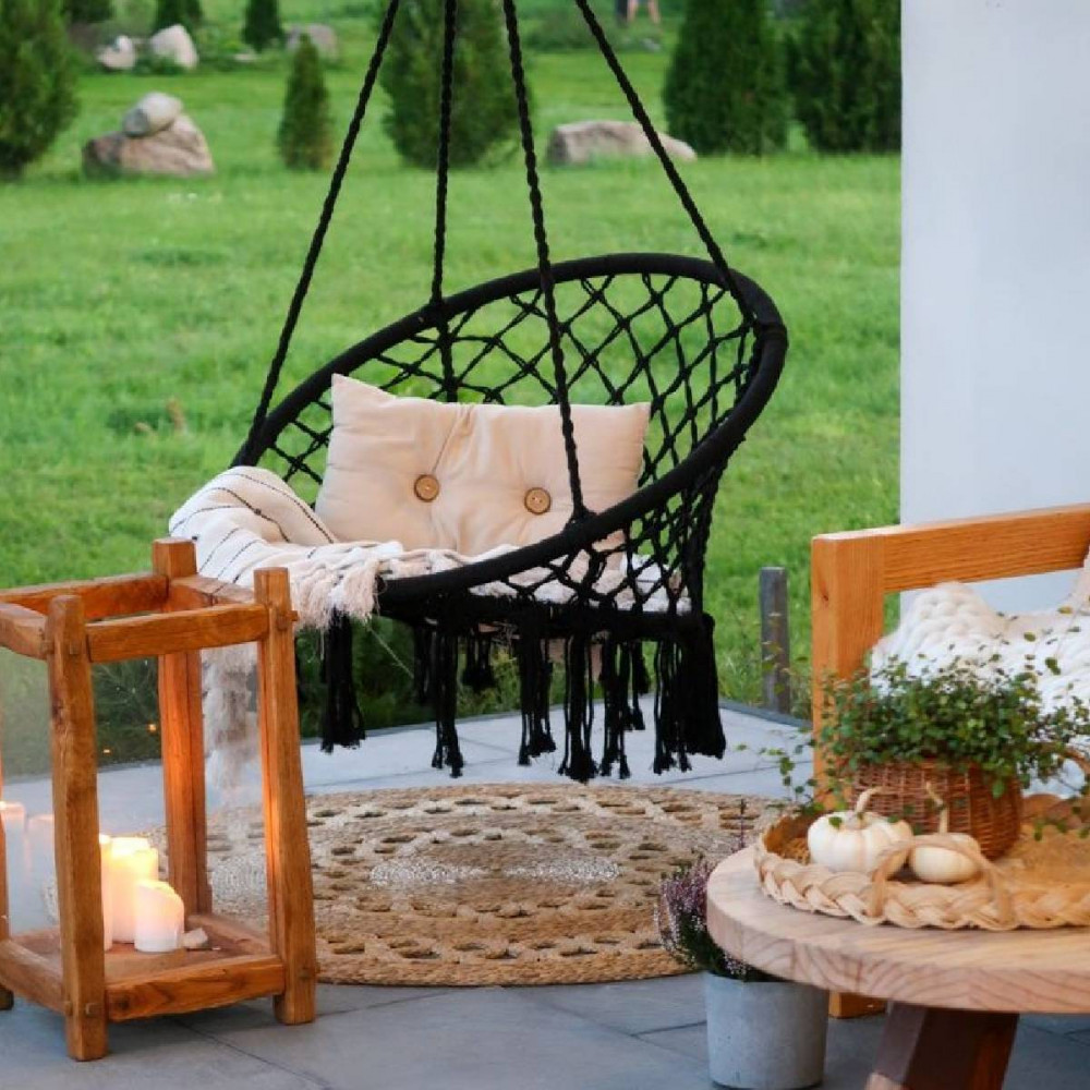 Mirpol Fotoliu suspendat Brasil Hoop, negru [5]