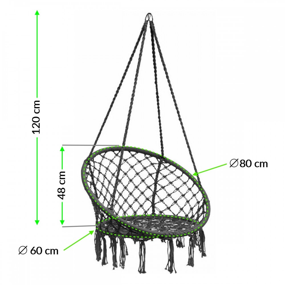 Mirpol Fotoliu suspendat Brasil Hoop, negru [9]