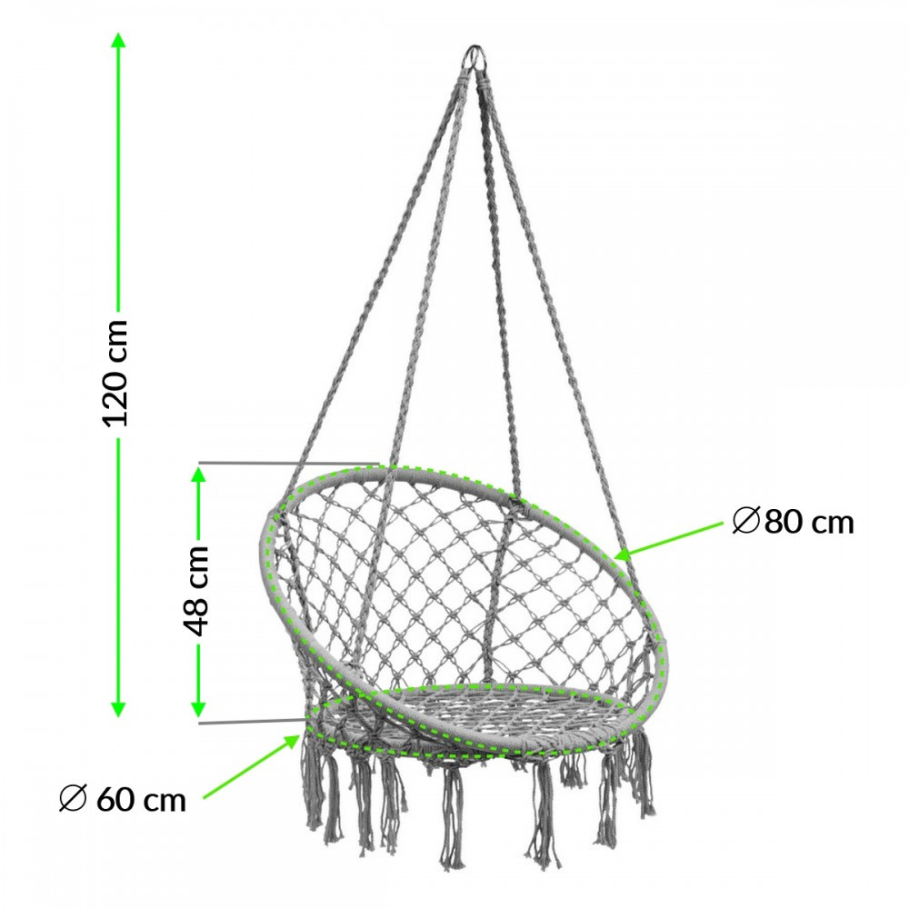 Mirpol Fotoliu suspendat Brasil Hoop, gri [9]