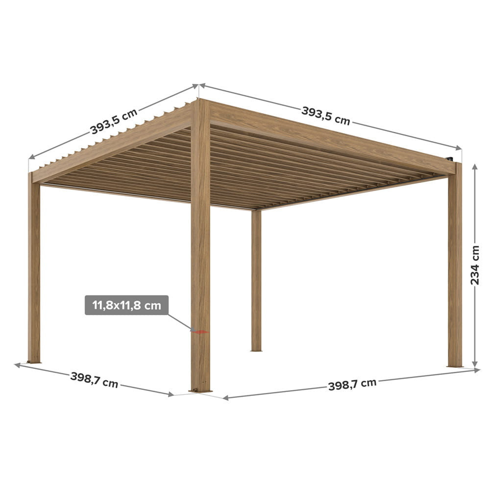 Mirpol Pergolă electrică LUXE 4x4m cu iluminat LED din lemn [4]