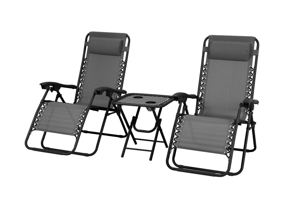 Șezlong - Mirpol Delux 2x canapea extensibilă și masă set gri