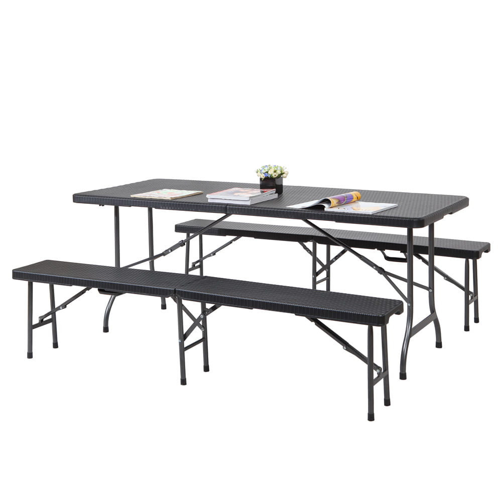 Mirpol Bancă de grădină pliabilă neagră Vivid 180 cm [1]